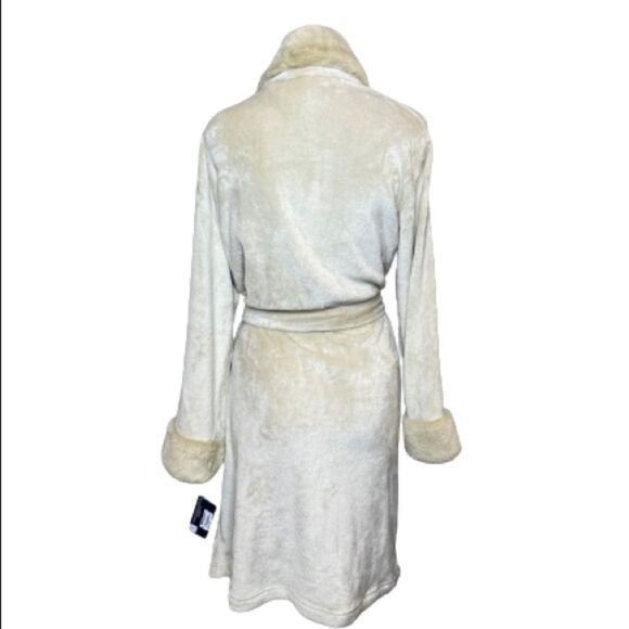 Hudson Park Collection NWT tan faux fur belted robe size S/M - Picture 7 of 15